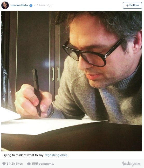 @Mark Ruffalo Instagram