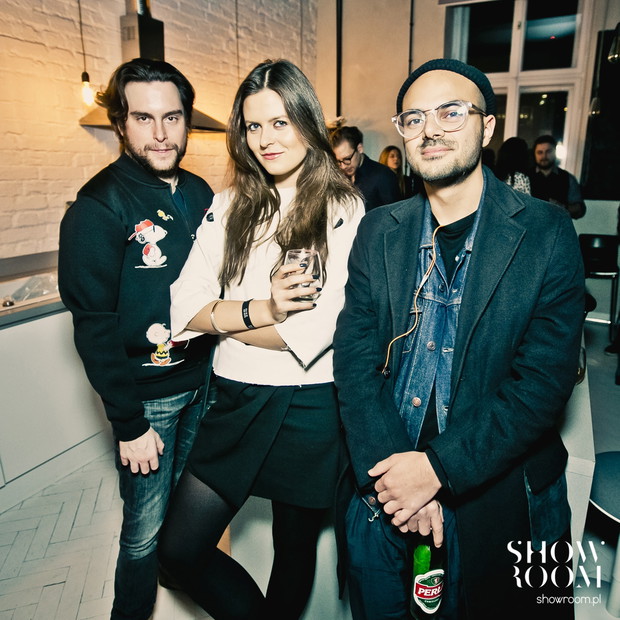 4 urodziny Showroom (18) Piotr Wódkiewicz (Uber), Karolina Limbach (Elle) i Gor Duryan fot. Michał Zaranek