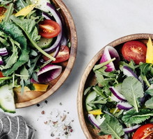 Fresh arugula and baby kale salad