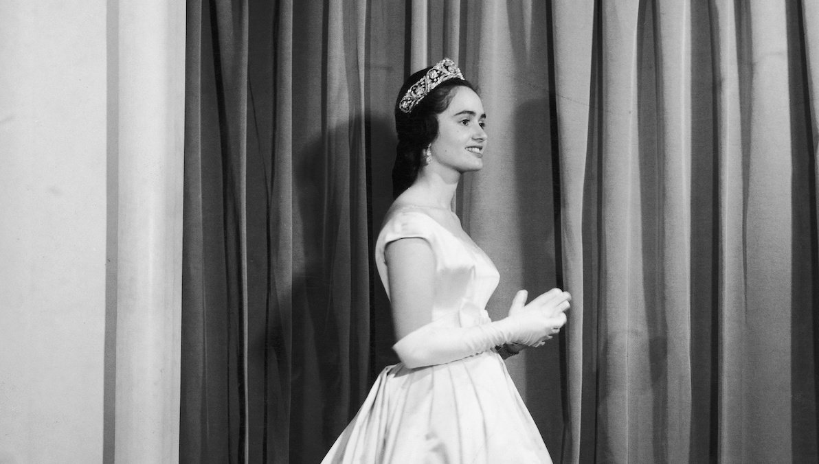 Maria Teresa Of Bourbon Parma Wearing A Jacques Heim Evening Dress