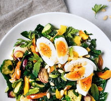 Fresh salad with boiled eggs