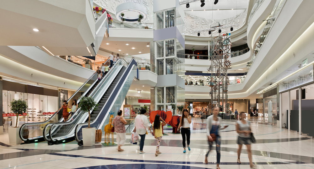 Inside a large shopping mall in Almaty