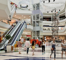 Inside a large shopping mall in Almaty