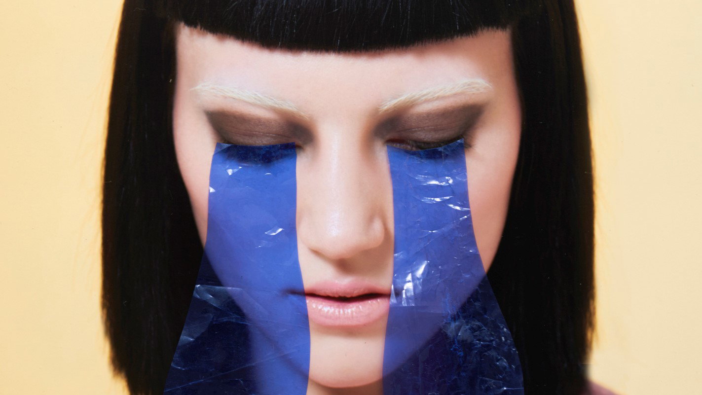 collage of woman with tears