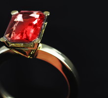 Close up of ruby ring
