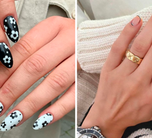 Czarno-biały manicure