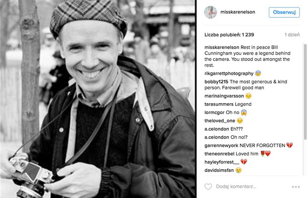 Karen Elson żegna Billa Cunninghama