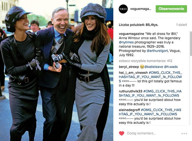 Vogue żegna Billa Cunninghama