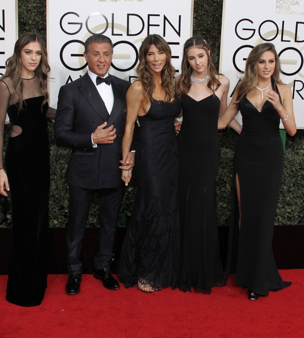 Sylvester Stallone, Jennifer Flavin, Sistine Stallon, Scarlet Stallone i Sophia Stallone