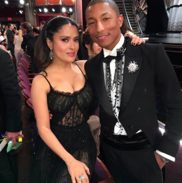 Salma Hayek i Pharrell Williams