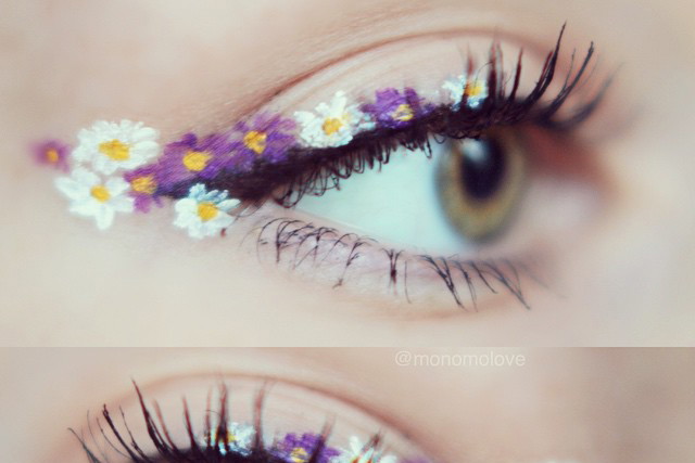 Trendy w makijażu: kwiaty zamiast eyelinera