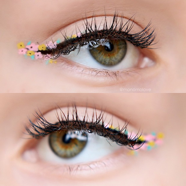 Trendy w makijażu: kwiaty zamiast eyelinera