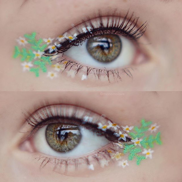 Trendy w makijażu: kwiaty zamiast eyelinera