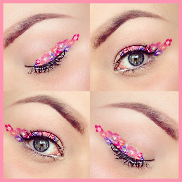 Trendy w makijażu: kwiaty zamiast eyelinera