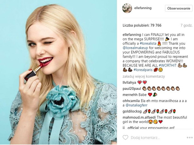 Elle Fanning nową ambasadorką L'Oreal Paris