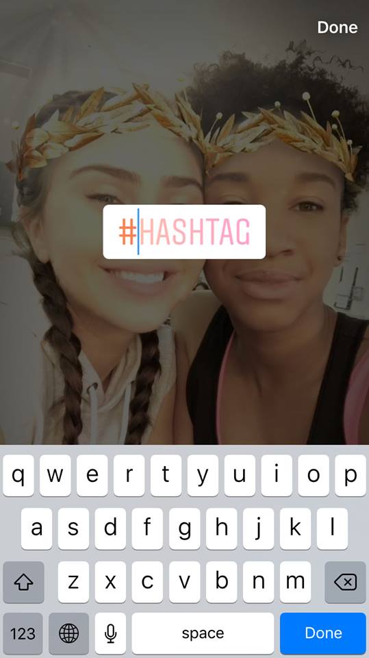 Insta Stories: dodawanie naklejki z hasztagami