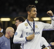 Cristiano Ronaldo po zwycięstwie w meczu finałowym Ligii Mistrzów