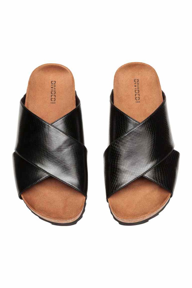 Klapki z imitacji skóry H&M, 55,90 PLN
