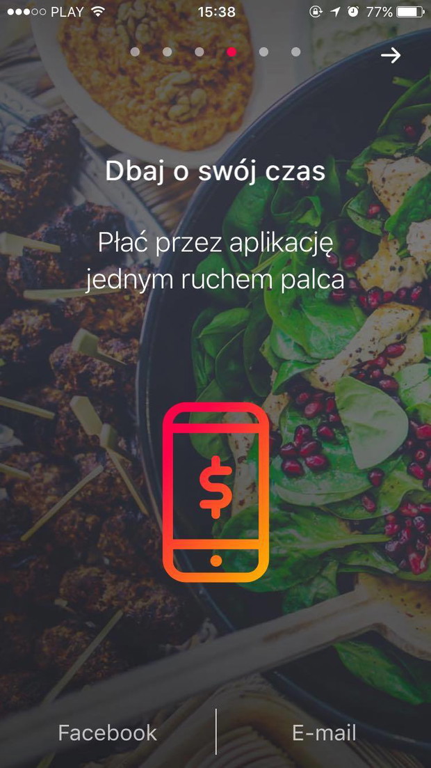 Jedna z funkcjonalności Mniam, to wybór formy płatności.