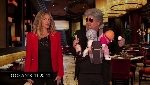 Julia Roberts i James Corden - migawka nawiazująca do filmu „Ocean’s 11” i „Ocean’s 12”