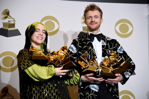 Billie Eilish i jej brat Finneas O’Connell na 62. wręczeniu nagród Grammy 2020.
