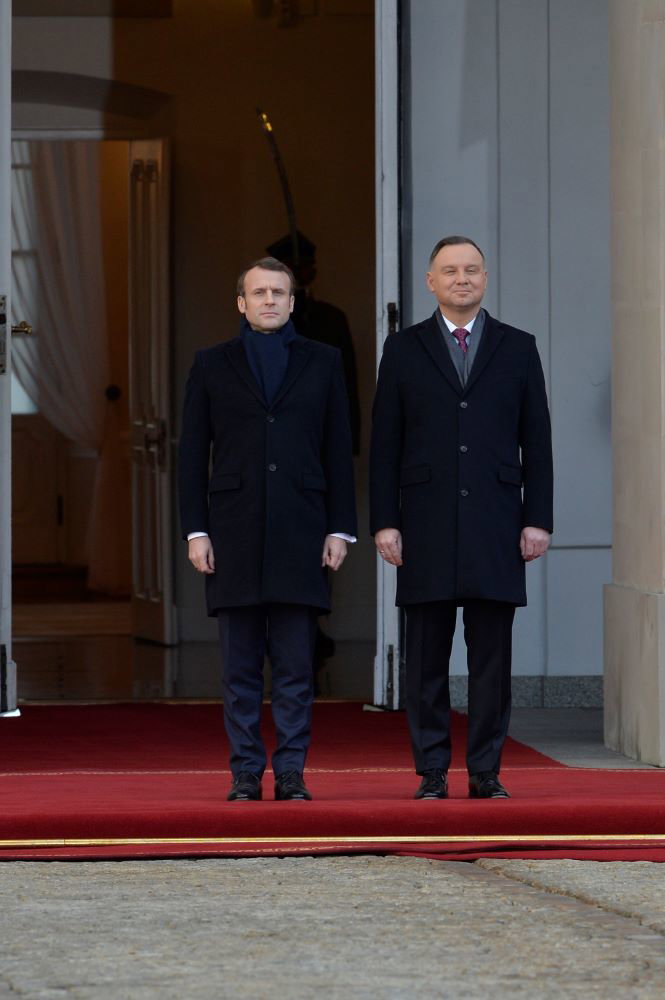 Prezydent Francji Emmanuel Macron przyjechał do Polski. Spotkał się z Andrzejem Dudą.