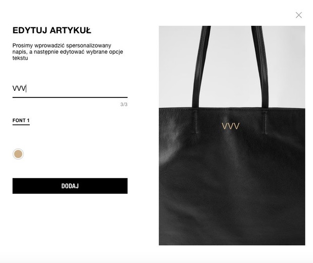 Swoje inicjały możecie umieścić również na torbach.