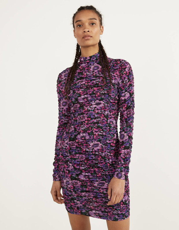 Sukienka w kwiaty Bershka, 119 zł