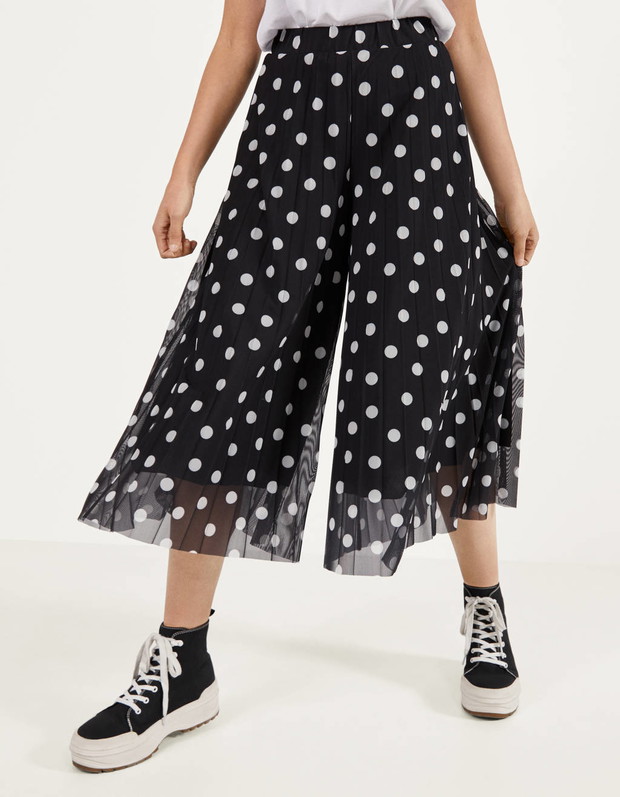 Spodnie w kropki, Bershka, 99,90 zł