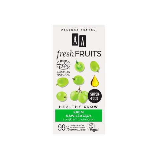 AA FRESH FRUITS Krem nawilżający z olejkiem z winogron, 30,99 zł