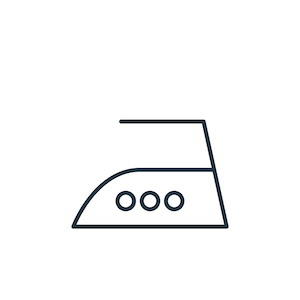 iron icon vector from laundry concept. Thin line illustration of iron editable stroke. iron linear sign for use on web and mobile apps, logo, print media.