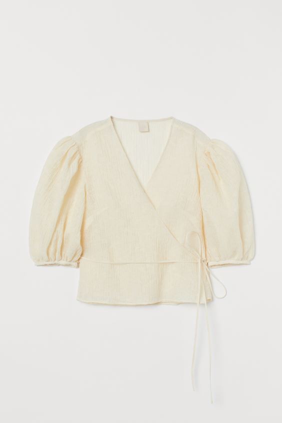Kreszowana bluzka kopertowa, H&M, 129,99 zł