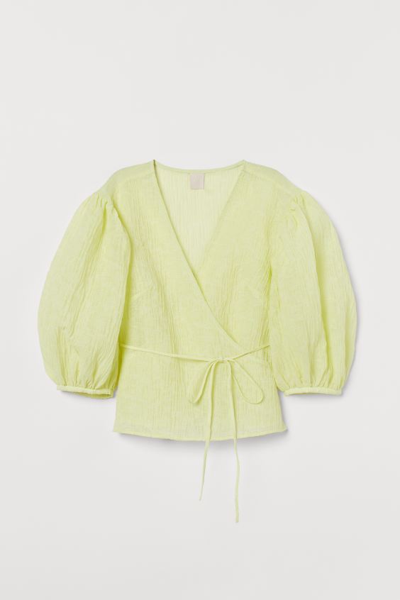 Kreszowana bluzka kopertowa, H&M, 129,99 zł