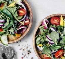 Fresh arugula and baby kale salad