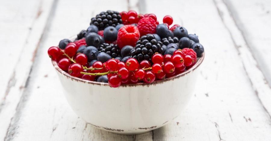 Wild berries in bowl