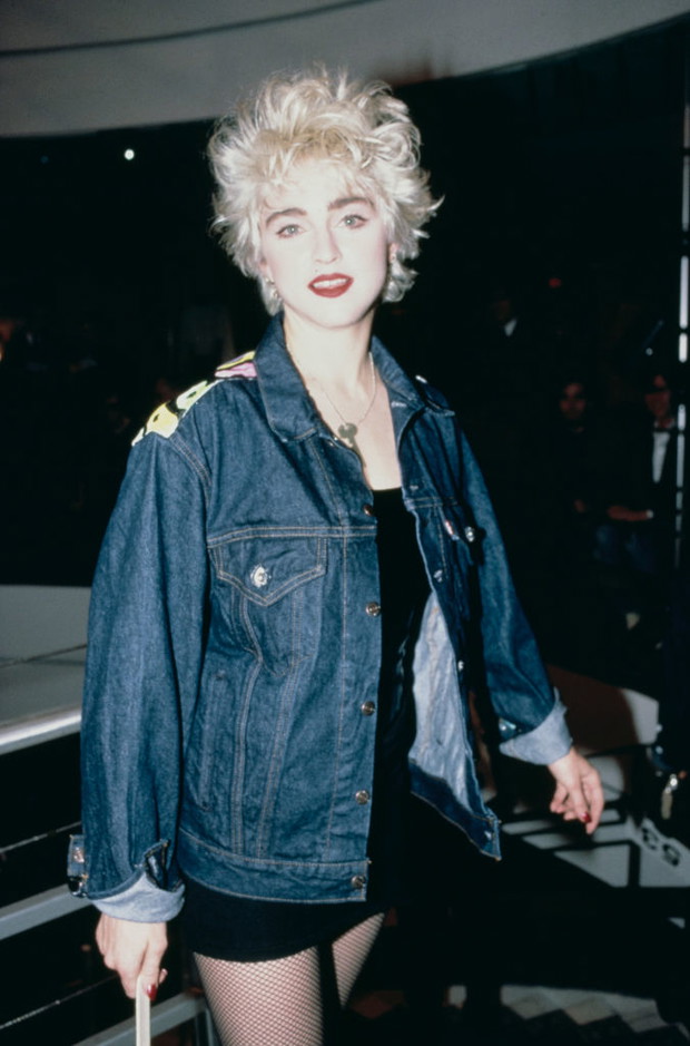 Madonna w jeansowej kurtce w latach 80.