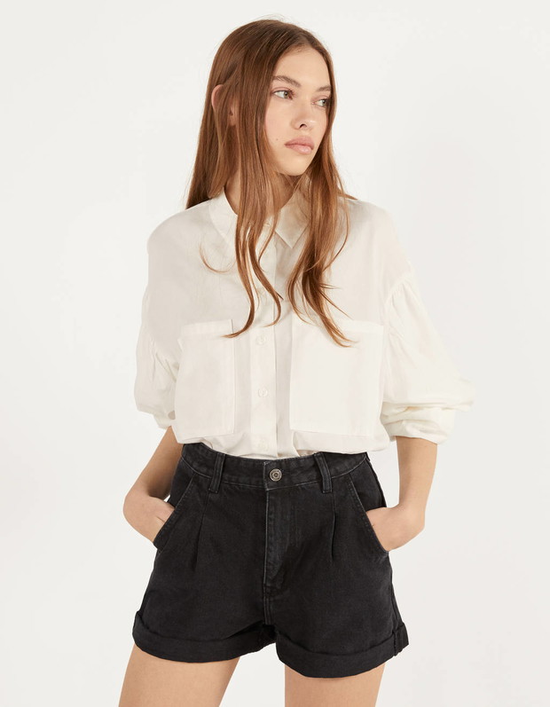 Szorty z wysokim stanem, Bershka, 79,90 zł