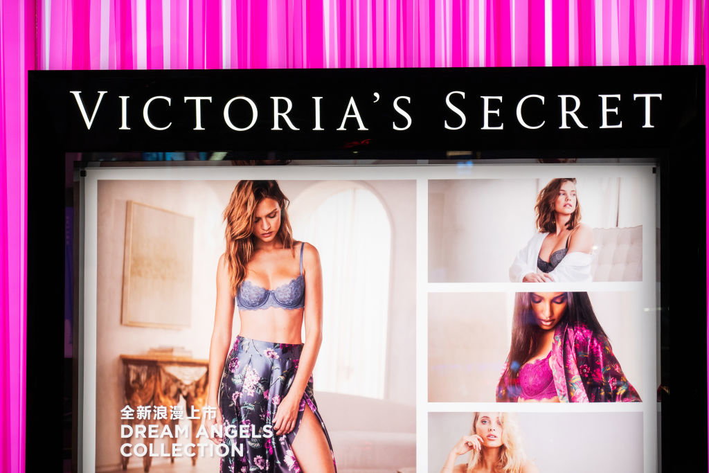 Store and logo of Victoria's Secret, an American designer,