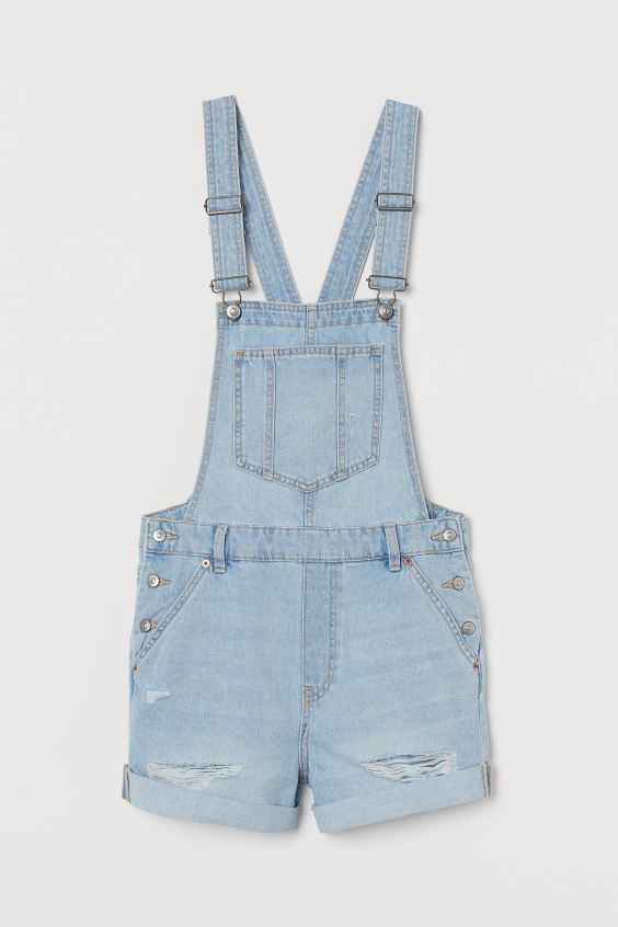 Jeansowe szorty-ogrodniczki, H&M, 139,90 zł
