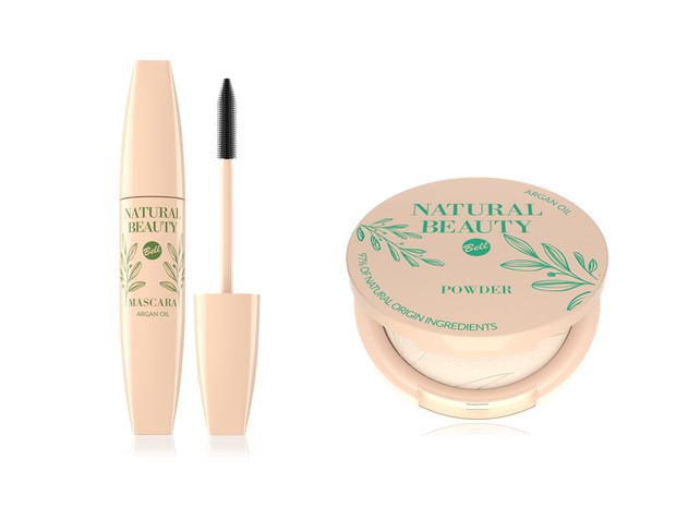 Tusz do rzęs Natural Beauty Mascara 15,99 zł, puder prasowany Natural Beauty Powder 17,99 zł