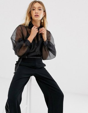 Koszula z długim rękawem z organzy Asos, 56,20 zł