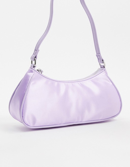 Liliowa torebka bagietka Asos, 99 zł