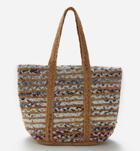 Torba shopper z bawełny i juty Reserved, 39,99 zł