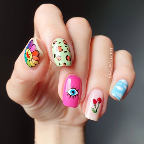 Mismatched Nail – najpiękniejsze inspiracje z Instagramu