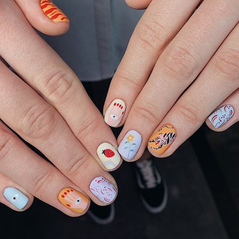 Mismatched Nail – najpiękniejsze inspiracje z Instagramu