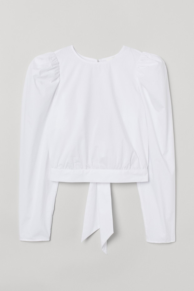 Romantyczna biała bluzka, H&M, 79,90 zł (przód)
