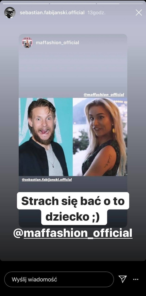 Sebastian Fabijański w zabawny sposób potwierdził, że Maffashion jest w ciąży