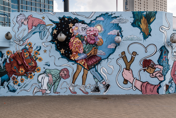 Mural przy warszawskiej Patelni