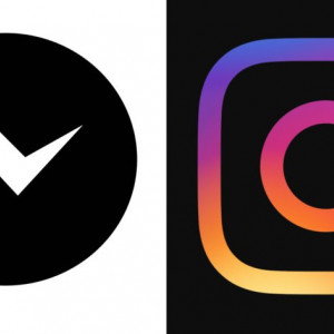 Czarny Messenger i Instagram