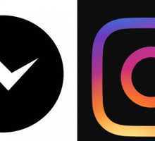 Czarny Messenger i Instagram